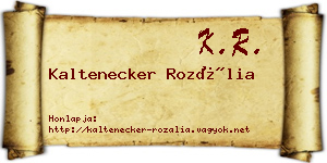 Kaltenecker Rozália névjegykártya