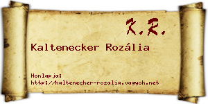 Kaltenecker Rozália névjegykártya